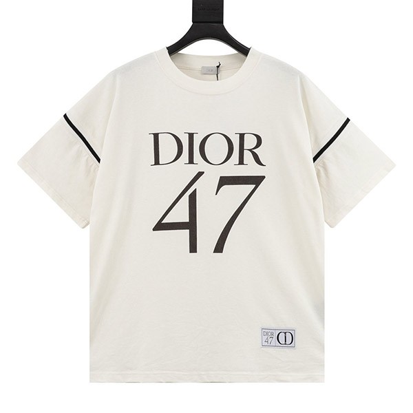 《大きめロゴがかっこいい★》ディオール 47ロゴ コットンTシャツ コピー 2色 413J640A0849